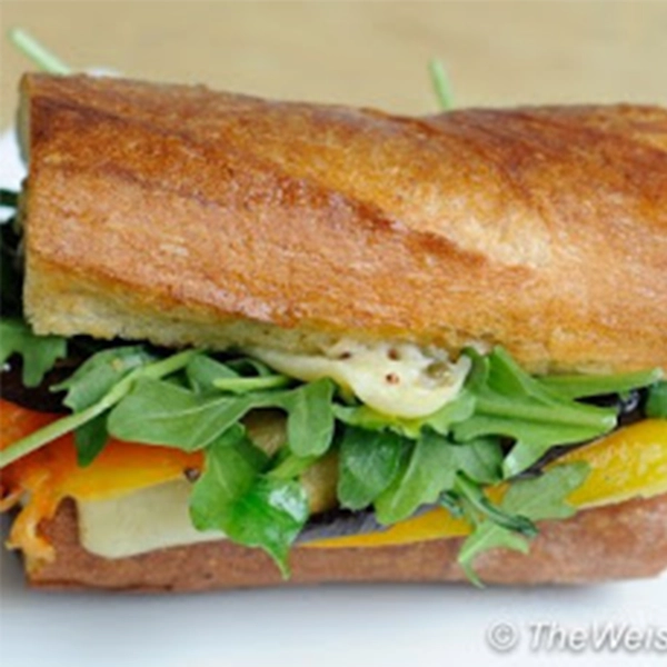 Grilled Vegetable and Gruyere Sandwiches with Caper Mayonnaise